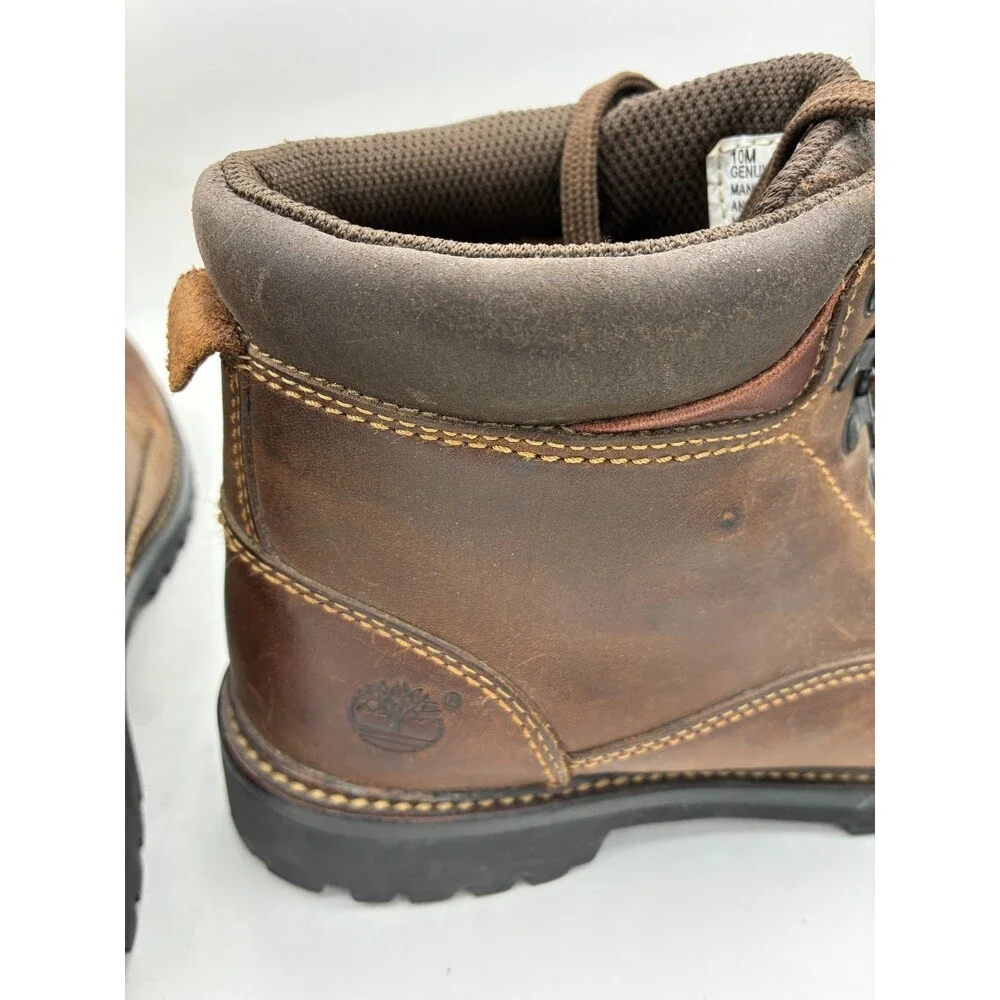 Timberland Men's Brown Leather Hiking Work Boots Size 10M Lace Up Rugged